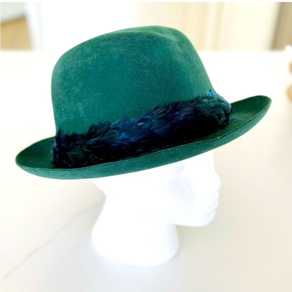 DOBBS vintage wool and feather fedora  (small) - Picture 2 of 7